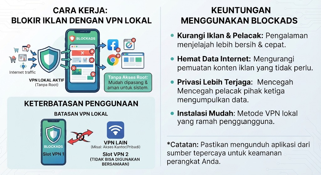 Aplikasi Pemblokir Iklan BlockAds (AI Generate)