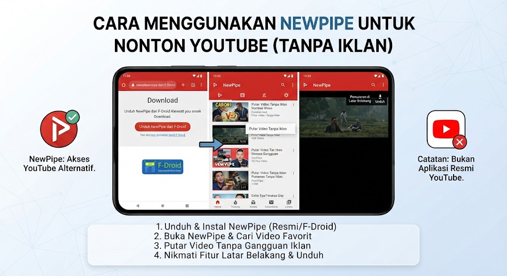 Cara Menggunaka NewPipe (AI Generate)
