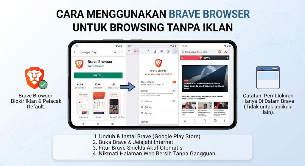 Cara Menggunakan Browser Brave (AI Generate)